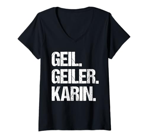 Damen Karin T-Shirt mit V-Ausschnitt Damen Karin T-Shirt mit V-Ausschnitt von Vorname Karin