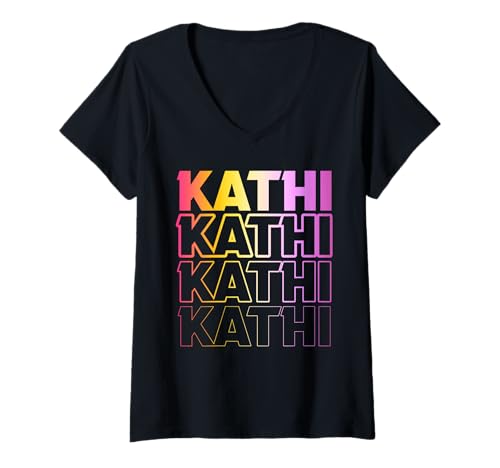 Damen Kathi T-Shirt mit V-Ausschnitt Damen Kathi T-Shirt mit V-Ausschnitt von Vorname Kathi Katharina Katherine
