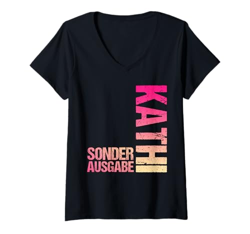 Damen Kathi T-Shirt mit V-Ausschnitt von Vorname Kathi Katharina Katherine