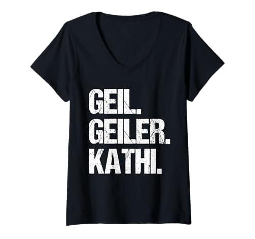 Damen Kathi T-Shirt mit V-Ausschnitt Damen Kathi T-Shirt mit V-Ausschnitt von Vorname Kathi Katharina Katherine