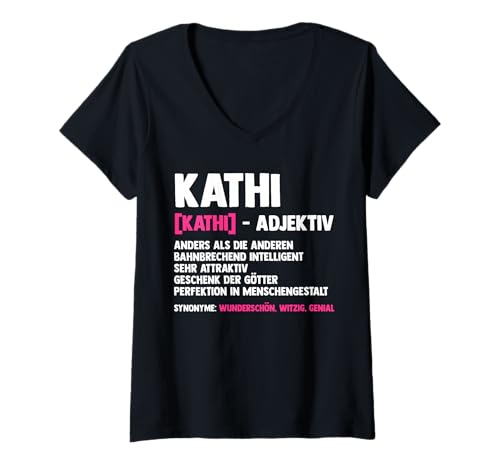 Damen Kathi T-Shirt mit V-Ausschnitt Damen Kathi T-Shirt mit V-Ausschnitt von Vorname Kathi Katharina Katherine