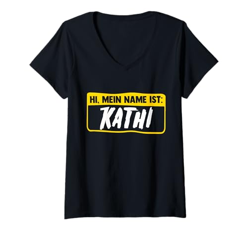 Damen Kathi T-Shirt mit V-Ausschnitt Damen Kathi T-Shirt mit V-Ausschnitt von Vorname Kathi Katharina Katherine