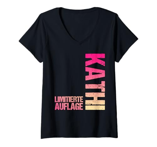 Damen Kathi T-Shirt mit V-Ausschnitt von Vorname Kathi Katharina Katherine