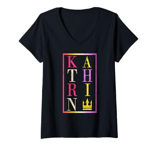 Damen Kathrin T-Shirt mit V-Ausschnitt von Vorname Kathrin Ann-Kathrin