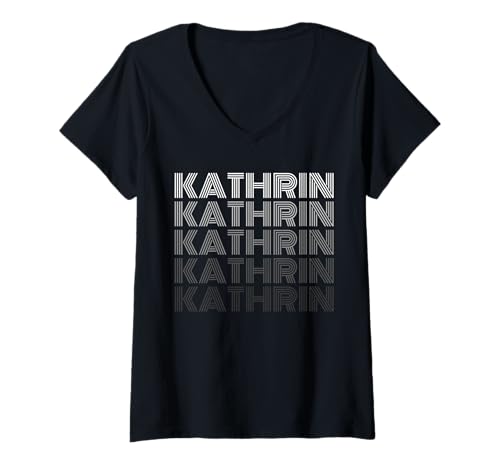 Damen Kathrin T-Shirt mit V-Ausschnitt von Vorname Kathrin Ann-Kathrin