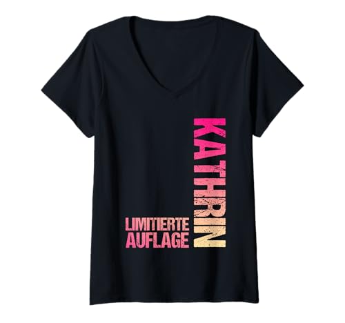 Damen Kathrin T-Shirt mit V-Ausschnitt von Vorname Kathrin Ann-Kathrin