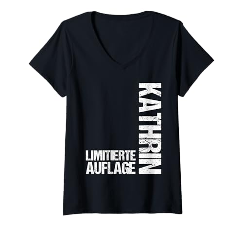 Damen Kathrin T-Shirt mit V-Ausschnitt von Vorname Kathrin Ann-Kathrin