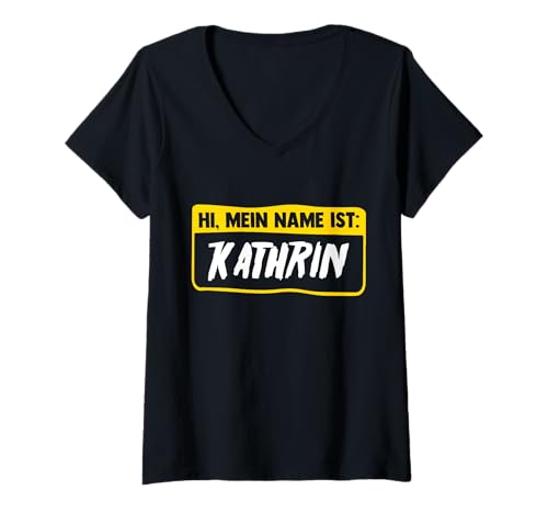 Damen Kathrin T-Shirt mit V-Ausschnitt von Vorname Kathrin Ann-Kathrin