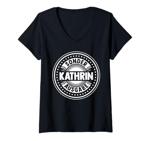 Damen Kathrin T-Shirt mit V-Ausschnitt von Vorname Kathrin Ann-Kathrin