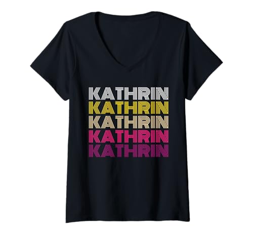 Damen Kathrin T-Shirt mit V-Ausschnitt von Vorname Kathrin Ann-Kathrin