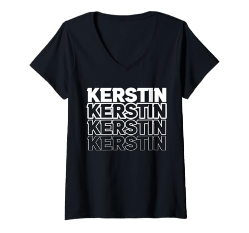 Damen Kerstin T-Shirt mit V-Ausschnitt Damen Kerstin T-Shirt mit V-Ausschnitt von Vorname Kerstin