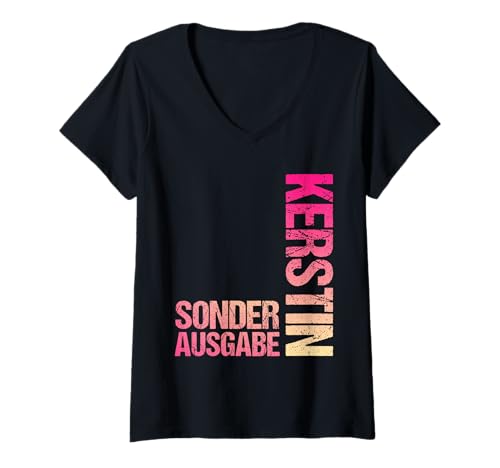 Damen Kerstin T-Shirt mit V-Ausschnitt Damen Kerstin T-Shirt mit V-Ausschnitt von Vorname Kerstin