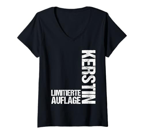 Damen Kerstin T-Shirt mit V-Ausschnitt von Vorname Kerstin