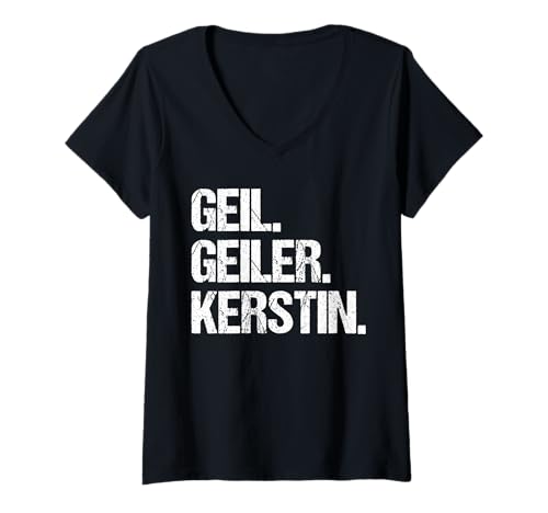 Damen Kerstin T-Shirt mit V-Ausschnitt Damen Kerstin T-Shirt mit V-Ausschnitt von Vorname Kerstin