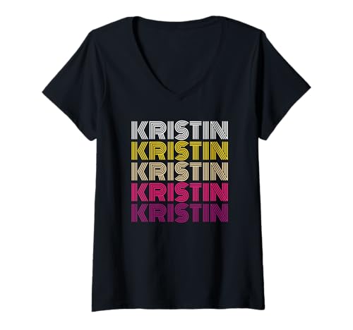 Damen Kristin T-Shirt mit V-Ausschnitt von Vorname Kristin