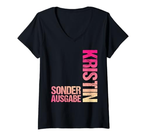 Damen Kristin T-Shirt mit V-Ausschnitt von Vorname Kristin