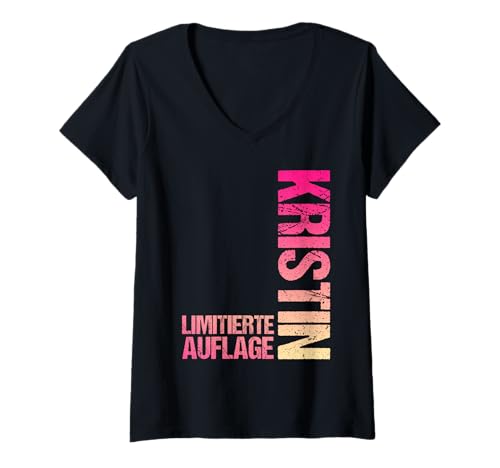 Damen Kristin T-Shirt mit V-Ausschnitt von Vorname Kristin