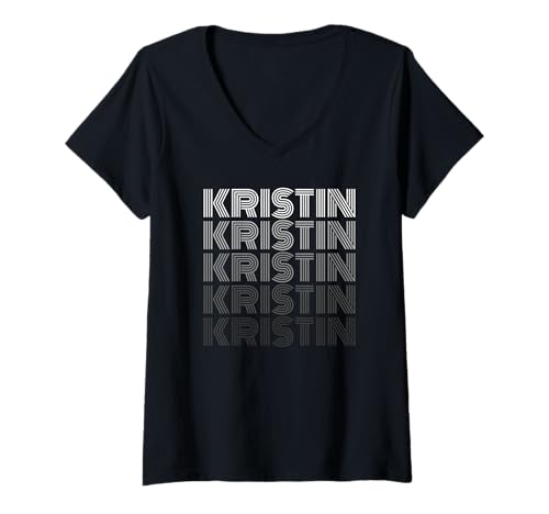 Damen Kristin T-Shirt mit V-Ausschnitt von Vorname Kristin