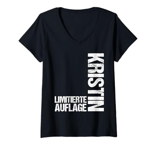 Damen Kristin T-Shirt mit V-Ausschnitt von Vorname Kristin