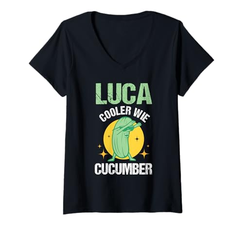 Damen Bier Bierliebhaber Saufen Feiern Luca T-Shirt mit V-Ausschnitt Damen Bier Bierliebhaber Saufen Feiern Luca T-Shirt mit V-Ausschnitt von Vorname Luca