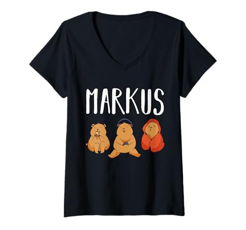 Damen Gamer Zocker Zocken Gaming Markus T-Shirt mit V-Ausschnitt Damen Gamer Zocker Zocken Gaming Markus T-Shirt mit V-Ausschnitt von Vorname Markus
