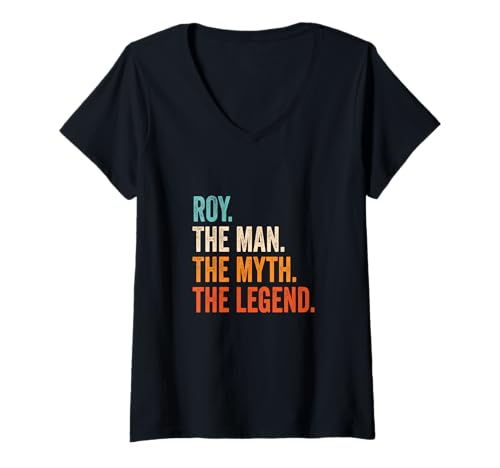 Damen Roy The Man The Myth The Legend Name Roy T-Shirt mit V-Ausschnitt von Vorname Motive und Designs für Männer
