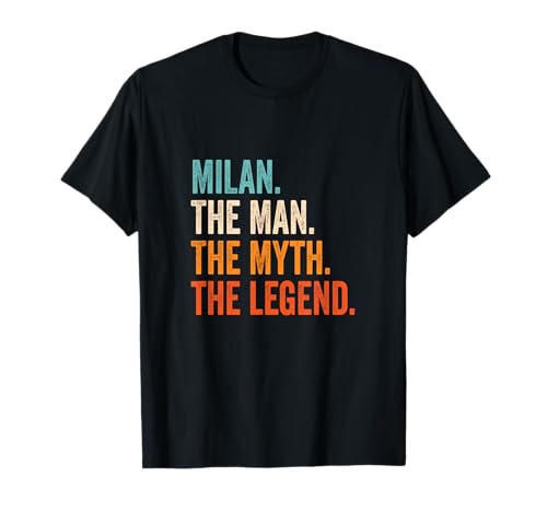 Milan The Man The Myth The Legend Name Milan T-Shirt von Vorname Motive und Designs für Männer