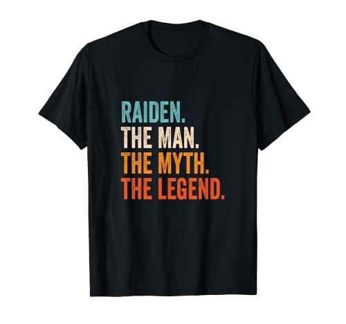 Herren Raiden The Man The Myth The Legend Name Raiden T-Shirt von Vorname Motive und Designs für Männer