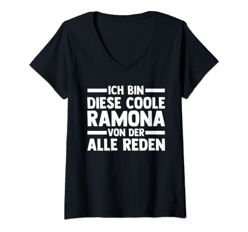 Damen Ramona T-Shirt mit V-Ausschnitt Damen Ramona T-Shirt mit V-Ausschnitt von Vorname Name Ramona