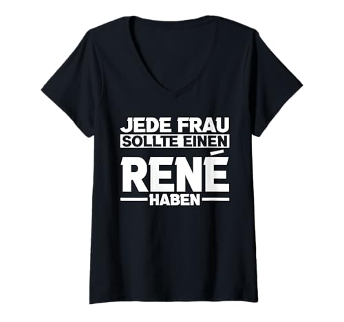 Damen Rene T-Shirt mit V-Ausschnitt von Vorname Rene