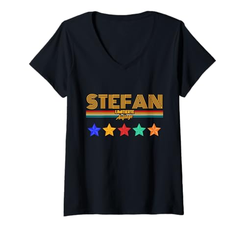 Damen Stefan T-Shirt mit V-Ausschnitt von Vorname Stefan