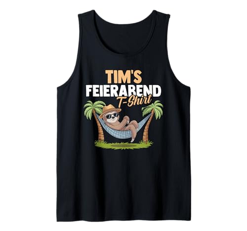 Herren Faultier Feierabend Tim Tank Top von Vorname Tim