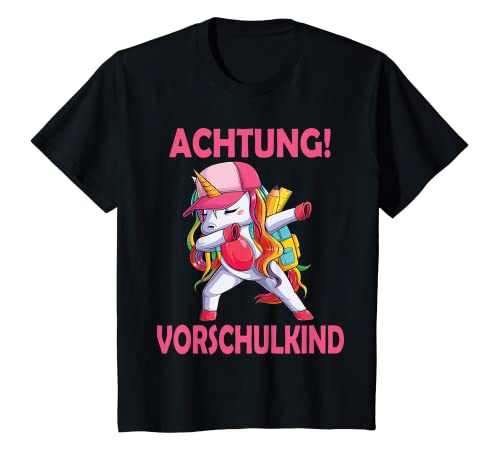 Kinder Achtung Vorschulkind Vorschule Kindergartenkind Einhorn T-Shirt von Vorschulkind Kita Kindergarten Vorschule Einhorn