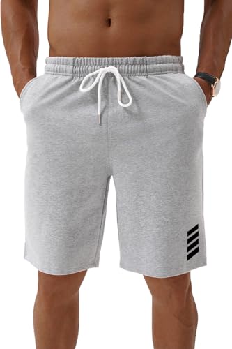 Vortewind Kurze Hosen Herren Sweatshorts Herren Baumwolle，Sommer-Sportshorts mit Taschen & elastischem Bund für Casual ，Jogging ，Training von Vortewind