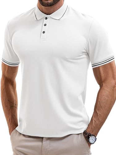 Vortewind Poloshirt Herren Kurzarm Schnelltrocknendes Atmungsaktives Polohemd Männer Elastischem Rippstrick-Bündchen Sommer Golf Shirt von Vortewind
