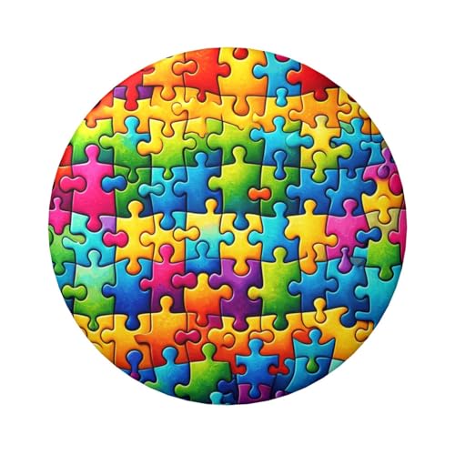 6 cm Autismus-Puzzle-Stück laminierte Pinback-Knöpfe, 5 Stück, runde Abzeichen mit glänzender Oberfläche und sicherer Pinback von Vortithora