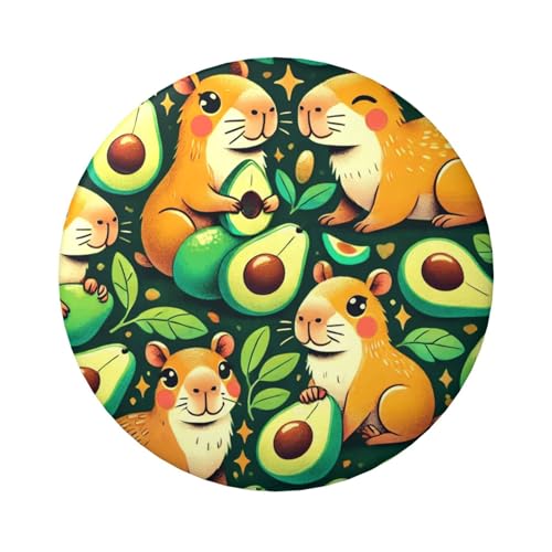 6 cm Capybaras-Avocados laminierte Pinback-Knöpfe, 5 Stück, runde Abzeichen mit glänzender Oberfläche und sicherer Pinback von Vortithora