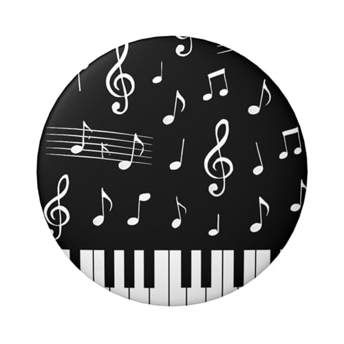 6 cm Klaviertasten, laminiert, Pinback-Knöpfe, 5 Stück, runde Abzeichen mit glänzender Oberfläche und sicherem Pinback von Vortithora