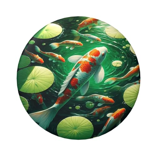 6 cm Koi-Fisch-Wasserteich, laminierte Pinback-Knöpfe, 5 Stück, runde Abzeichen mit glänzender Oberfläche und sicherer Pinback-Verschluss von Vortithora