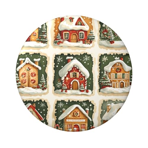 6 cm Lebkuchenhäuser, laminierte Pinback-Knöpfe, 5 Stück, runde Abzeichen mit glänzender Oberfläche und sicherer Pinback von Vortithora