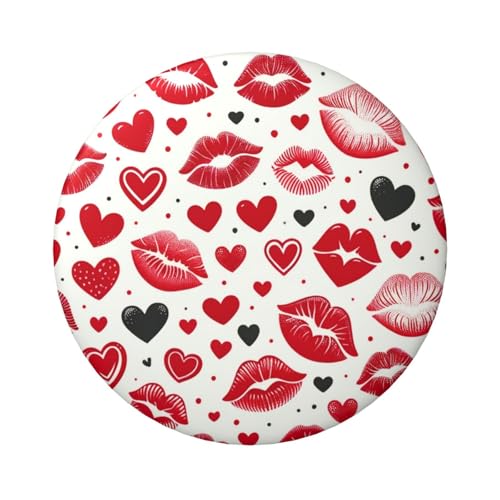 6 cm Love-Lip-Romantic laminierte Pinback-Knöpfe, 5 Stück, runde Abzeichen mit glänzender Oberfläche und sicherem Pinback von Vortithora