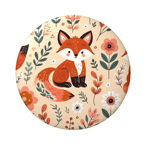 6 cm Luck-Cute-Fox laminierte Pinback-Knöpfe, 5 Stück, runde Abzeichen mit glänzender Oberfläche und sicherem Pinback von Vortithora