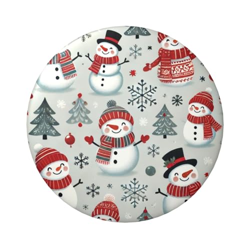 6 cm Schneeflocken Schneemänner Weihnachten laminierte Pinback-Knöpfe 5 Stück, runde Abzeichen mit glänzender Oberfläche und sicherer Pinback von Vortithora