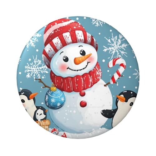 6 cm Schneemann-Pinguin-Weihnachts-Stange, laminiert, Pinback-Knöpfe, 5 Stück, runde Abzeichen mit glänzender Oberfläche und sicherer Pinback von Vortithora