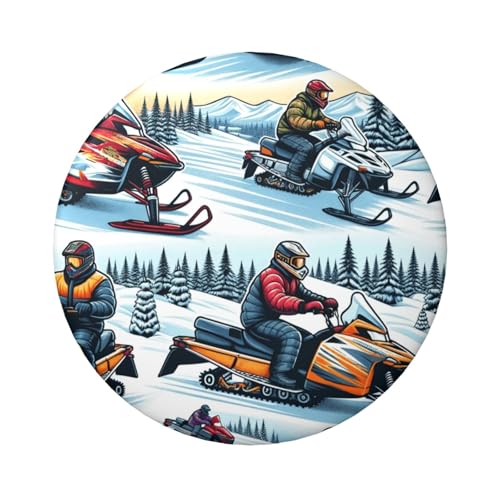 6 cm Schneemobil-Winter laminierte Pinback-Knöpfe, 5 Stück, runde Abzeichen mit glänzender Oberfläche und sicherer Pinback von Vortithora