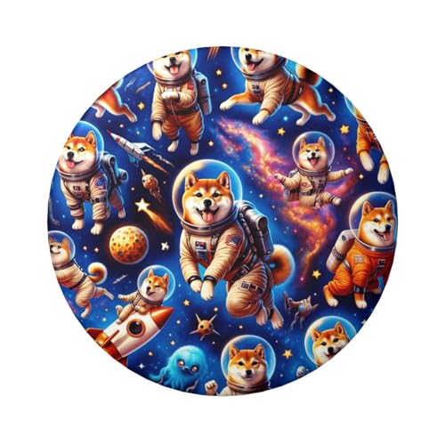 6 cm Space-Shiba-Adventure, laminierte Pinback-Knöpfe, 5 Stück, runde Abzeichen mit glänzender Oberfläche und sicherem Pinback von Vortithora