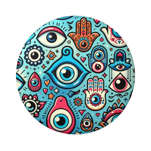 6 cm Türkei-Blaue Tailsman-Eye-Pinback-Knöpfe, laminiert, runde Abzeichen mit glänzender Oberfläche und sicherer Pinback-Rückseite, 5 Stück von Vortithora