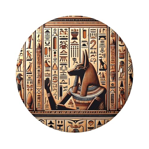 6 cm ägyptische Hieroglyphen-Symbolen, laminiert, Pinback-Knöpfe, 5 Stück, runde Abzeichen mit glänzender Oberfläche und sicherer Pinback von Vortithora