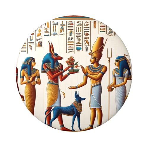6 cm ägyptische Retro-Hieroglyphe laminierte Pinback-Knöpfe, 5 Stück, runde Abzeichen mit glänzender Oberfläche und sicherer Pinback-Verschluss von Vortithora