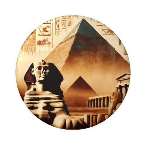 6 cm alt-ägyptische Zivilisations-Sphinx laminierte Pinback-Knöpfe, 5 Stück, runde Abzeichen mit glänzender Oberfläche und sicherer Pinback von Vortithora